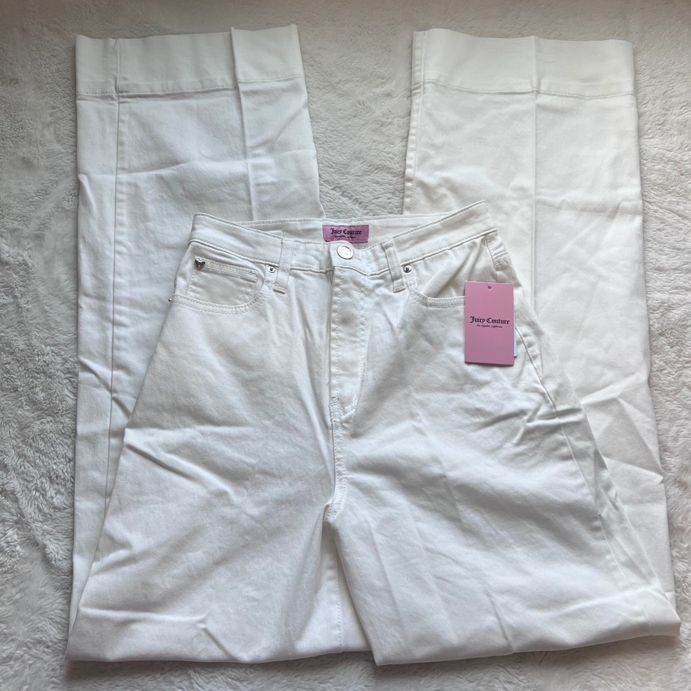 Juicy Couture White High Rise Wide Leg Denim Jeans JC555-WDLG Size 27 NWT